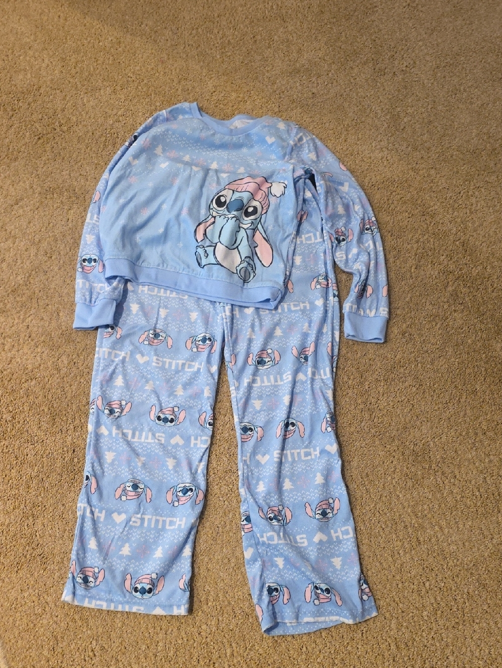 Girls Pajama Set with Stitch Graphic